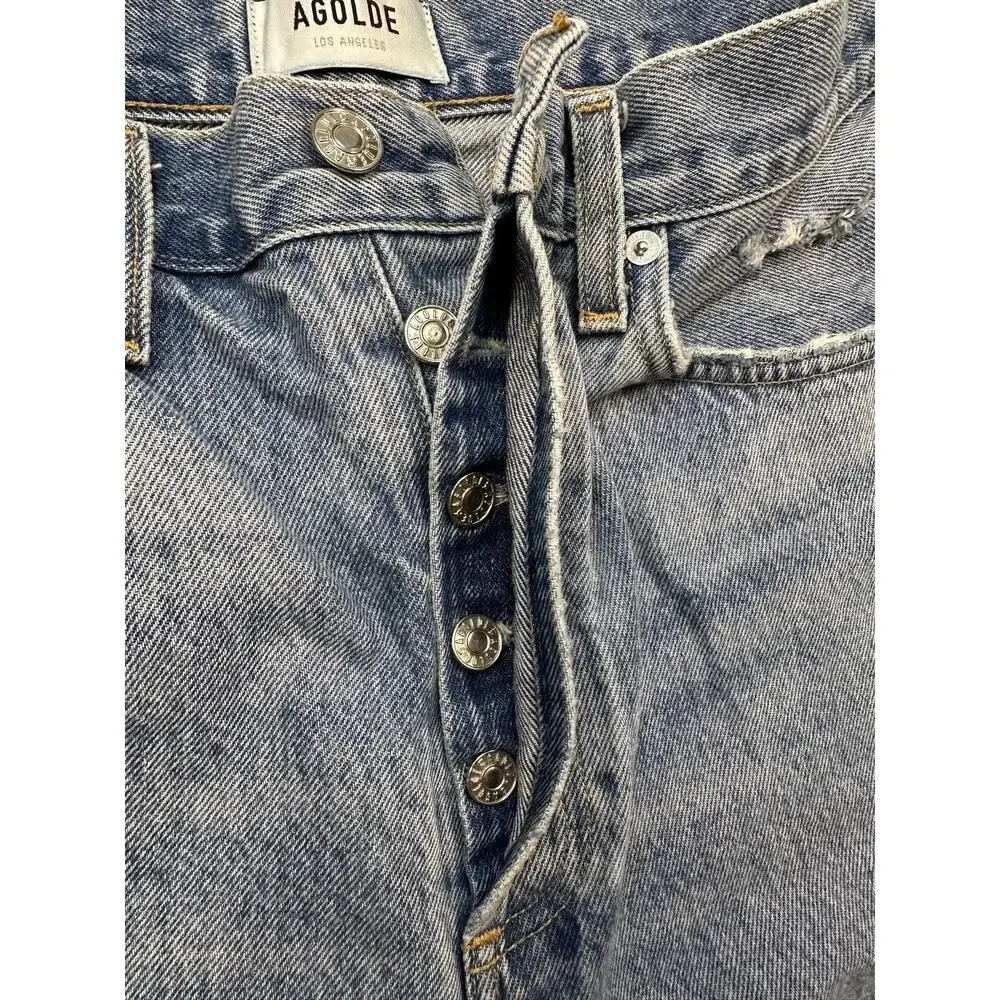 AGOLDE 90’s Distressed Relaxed Straight Leg High Rise Denim Jeans Size 27